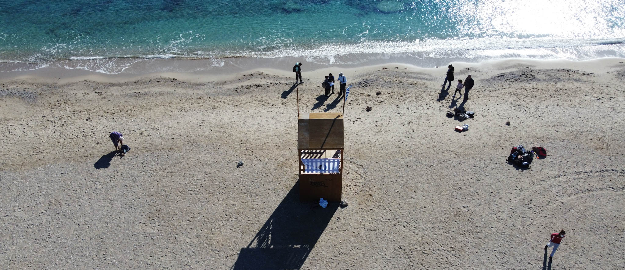 A gazebo on the beach on world fisheries day