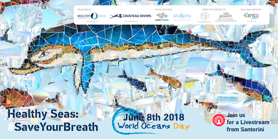 Healthy Seas: Save your breath – Underwater Livestream from Santorini